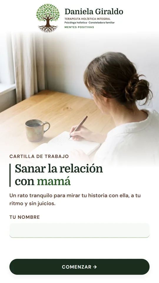 Portada de la cartilla Sanar la relación con mamá